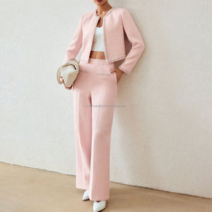 Costume en tweed avec détails perlés <span class=keywords><strong>pour</strong></span> femme, <span class=keywords><strong>ensemble</strong></span> <span class=keywords><strong>pantalon</strong></span>, <span class=keywords><strong>pour</strong></span> le travail, <span class=keywords><strong>pour</strong></span> femmes d'affaires - Product Image 6