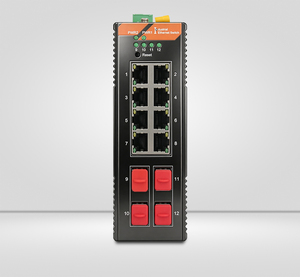 Switch Ethernet Industrial Gigabit Administrado de 4 SFP y 8 RJ45 Lite, QoS, VLAN, LACP, 24Gbps, Antivibración, Completo - Product Image 3