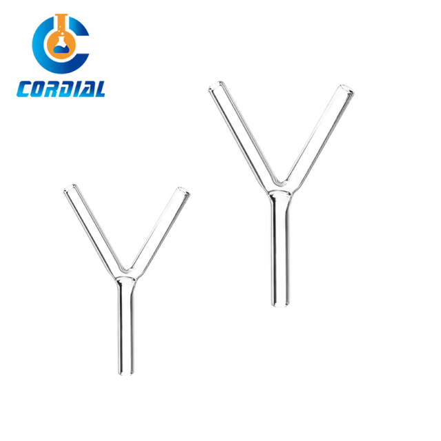 CORDIAL Borosilicate Glass Y-shape Connection Tube for Laboratory Test