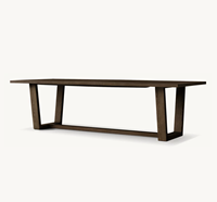 Ensemble de salle à manger de luxe au design contemporain, nouvelle arrivée Sassanid, table à manger rectangulaire Montecito à pieds en bois