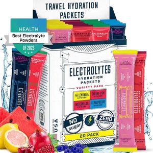 Polvere Multivitaminica Energetica e Idratante <span class=keywords><strong>in</strong></span> Bustine, Confezione Assortita, Mix per Bevanda Elettrolitica Quotidiana con Estratti Vegetali - Product Image 2