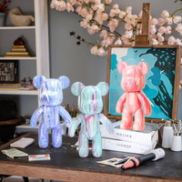 Sculpture d'ours fluide DIY populaire, ours en peluche fait à la main, modèle de jouet à colorier pour la décoration de la maison