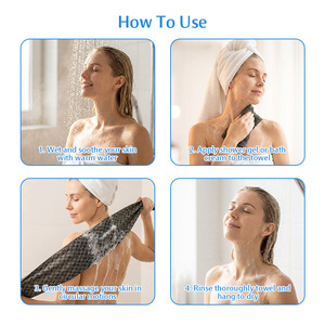 Multi-Function Foam Bath Towel Long Exfoliating Towels Exfoliating Washcloth <strong>Back</strong> <strong>Scrubber</strong> for Shower - Product Image 6