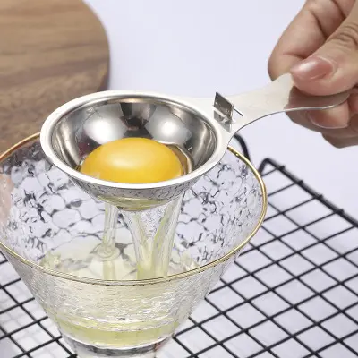 Filtro de ovo de aço inoxidável, ovo branco de yolks, separador de ovos sólido, ferramentas de cozinha