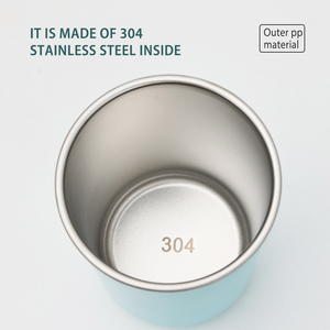 Couche intérieure en acier inoxydable minimaliste sans BPA et tasse à café extérieure en PP pour un usage quotidien - Product Image 2