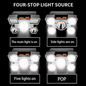 Potente Linterna Frontal Recargable para Pesca, Linterna LED para Cabeza, Linterna Frontal para Camping, Caza, Senderismo - Product Image 2