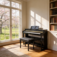 Piano numérique électronique populaire DEMAN XH-8806 à 88 touches avec mécanisme marteau, clavier de haute qualité, 3 pédales et étui