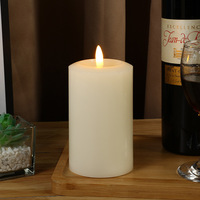 Bougies LED de pilier sans flamme scintillantes en ivoire blanc à piles avec décoration de mariage de bougies de cire réelles réalistes à distance