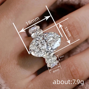 Anello con design geometrico ovale Anello da dito in stile elegante per donna - Product Image 4