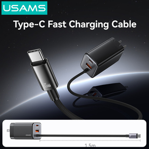 USAMS CC273 US Plug 65W 67W Gan Mobile Cell Phone Tablet Dual USB Type C PD3.0 Fast Charging Charger Power <strong>Adapter</strong> for <strong>Iphone</strong> <strong>16</strong> - Product Image 5