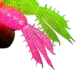 Leurre souple <span class=keywords><strong>le</strong></span> plus vendu, 9 cm, 5 g, en forme de ver à trois queues et feuilles plates, 8 pièces par sachet, 5 couleurs, <span class=keywords><strong>pour</strong></span> la pêche en eau douce (bar, brochet, carpe), sans hameçons - Product Image 2