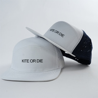 Gorra de 7 paneles y 5 paneles al por mayor, gorra con agujero de corte láser personalizada, gorra para exteriores, gorra Snapback con logotipo impreso de goma de elevación personalizado, gorra de Golf