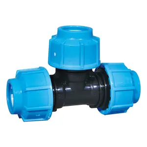 Lotush 50mm 3 cách hình dạng HDPE phụ kiện PP irrig thủy lợi màu xanh Tee bằng TEE t doanh