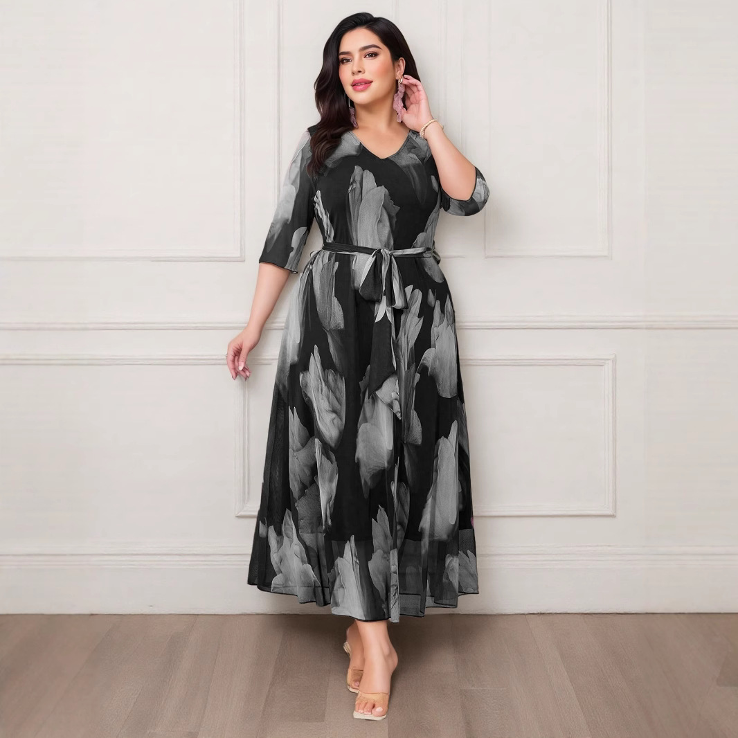 chinese dress ladies pleated Loose Fit Long one-piece dress gown  Elegant Fashion Styles
