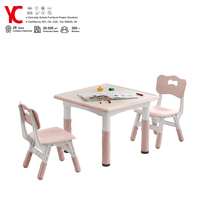 Ensemble de bureau et chaise d'étude réglables en plastique écologique pour enfants, de la petite enfance au jardin d'enfants