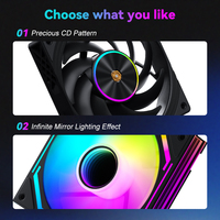 Iluminación Control de temperatura Infinity Mirror ARGB Sync Case Fan Venta al por mayor Rgb Led Pwm 4 Pin 9cm / 12cm Computer Case CPU FAN RGB 4pin