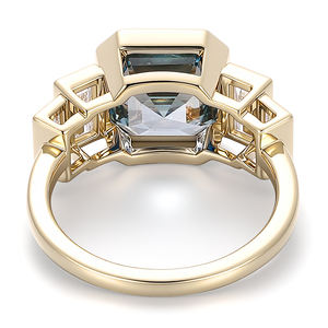 Anillos finos de oro macizo de 14k y 18k hechos a mano con diamantes azules cultivados en laboratorio, joyería personalizada, joyería de oro macizo, regalo de aniversario. - Product Image 2