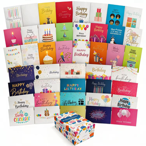 Assortimento di Biglietti d'Auguri Personalizzati all'Ingrosso 4x6 con Messaggi Unici per Compleanno e Ringraziamento, con Buste e Scatola - Product Image 1