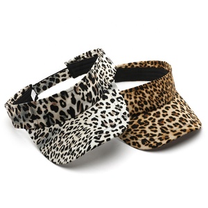 Topi pelindung matahari macan tutul wanita, kasual desain kustom cetak bordir olahraga tanpa atasan musim panas topi Golf Tenis untuk wanita - Product Image 1
