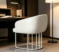 Chaise de maquillage en cuir blanc de luxe léger, chaise à dossier minimaliste nordique, chaise de coiffeuse domestique/chaise de négociation