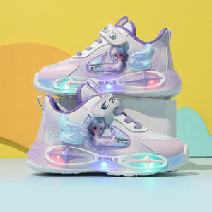 Collezione Primavera Autunno 2025 Nuove <span class=keywords><strong>Scarpe</strong></span> Casual per Bambine <span class=keywords><strong>con</strong></span> <span class=keywords><strong>Luci</strong></span> Luminose, Design Cartoon alla Moda, Slip-On <span class=keywords><strong>con</strong></span> Tomaia in Rete e Suola in PVC, 1-6 Anni - Product Image 2