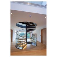 Escalier en colimaçon sur mesure de style moderne avec rampe en verre trempé pour villa, loft, appartement, décoration résidentielle
