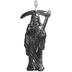 Colgante de Jade Negro con Diseño de Esqueleto del Grim Reaper, Jadeíta Natural, Unisex, Cristianismo, Diseño Original, Regalo con Certificado de Tasación D970 - Product Image 5