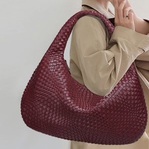 <span class=keywords><strong>Bolso</strong></span> de Hombro de Moda en Oferta, <span class=keywords><strong>Bolso</strong></span> Tipo Hobo de <span class=keywords><strong>Cuero</strong></span> PU Tejido a Mano con Cierre de Cremallera, <span class=keywords><strong>Bolso</strong></span> de Mano <span class=keywords><strong>Trenzado</strong></span> Informal para Mujer, para Viajes - Product Image 2