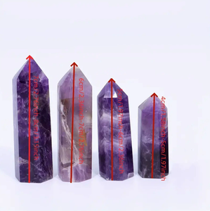Thạch anh tím tự nhiên mơ mộng và lăng kính lục giác thạch anh hồng chạm khắc bằng tay và đánh bóng đá thô cột đơn tinh thể chữa bệnh - Product Image 4