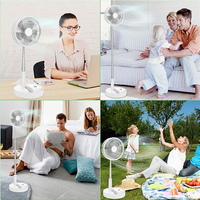 Ventilateur électrique pliable de sécurité miniature, support de table de bureau réglable en hauteur, rechargeable