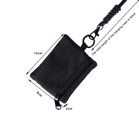 Pochette mini en toile avec fermeture éclair pour tour de cou, porte-carte d'identité et support pour écouteurs, stock usine disponible, sac de rangement personnalisé pour petits accessoires, vente en gros