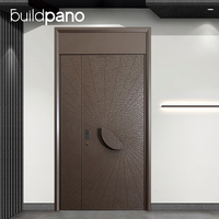 Porte de sécurité moderne en aluminium moulé pour entrée de villa, bâtiment résidentiel de luxe, panneau décoratif, structure à cadre solide