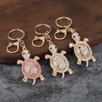 Promotion : Accessoires de décoration tortue en strass, porte-clés en alliage incrusté de diamants, pendentif pour sac de fille et voiture