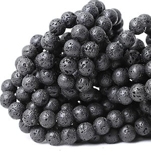 4-10mm natuurlijke zwarte vulkanische lavasteen ronde kralen DIY sieraden maken en etherische olie diffuser benodigdheden - Product Image 4