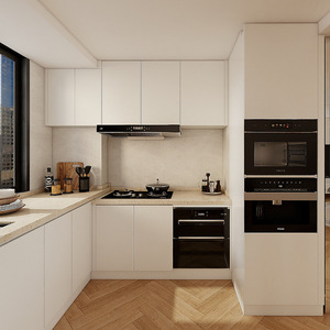 Gabinetes <span class=keywords><strong>de</strong></span> Cocina Modernos y Profesionales con Superficie <span class=keywords><strong>de</strong></span> Melamina Resistente para Edificios Residenciales y Unidades <span class=keywords><strong>de</strong></span> Alquiler a Precios Accesibles - Product Image 2