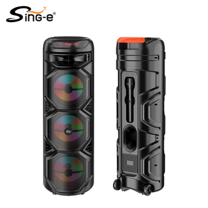 Sistema de Sonido Sing-<span class=keywords><strong>e</strong></span> ZQS1038X de 8 Pulgadas *3, Altavoz DJ para Fiestas, Altavoz Inalámbrico BT para Exteriores con Luces LED - Product Image 1