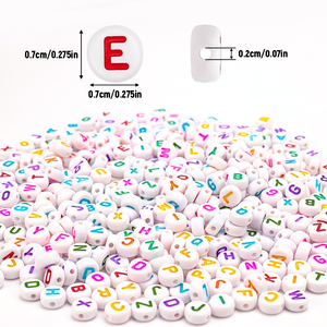 500g/sacchetto Perline Miste da 7mm con <span class=keywords><strong>Lettere</strong></span> e Cuori Colori Assortiti - Product Image 4