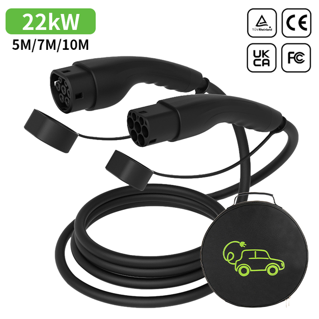 New 32A IP65 5M Type 2 to Type 2 Fast Charging EV Charging Cable