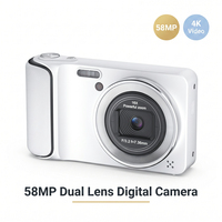Cámara Profesional 4K de 58MP con Doble Lente, Cámara Digital 2.7K con Enfoque Automático, Antivibración, Zoom 8X, 128GB, Cámara para Vlogging, USB Tipo-C