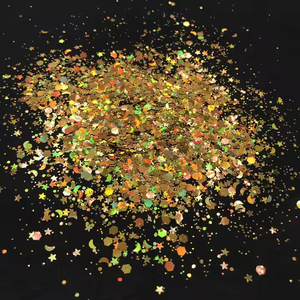 Vente en gros vrac de paillettes holographiques pour animaux de compagnie 28 couleurs forme personnalisée fournitures d'artisanat pour les décorations de Noël de festival - Product Image 5