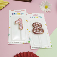 Donut-Macaron-Kuchen-Topper-Kerzen-Set, Schokoladen-Partykerzen, Kuchendekoration, 0-9 Zahlen-Geburtstagskerzen für Kinder und Erwachsene