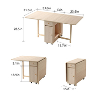 Table de salle à manger extensible en bois pliable, table de salle à manger gain de place pour appartements