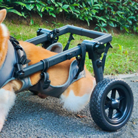 Fauteuil roulant réglable pour chien en alliage d'aluminium, chariot de rééducation pour animaux de compagnie, cadre de soutien léger, aide à la mobilité pour chiens blessés