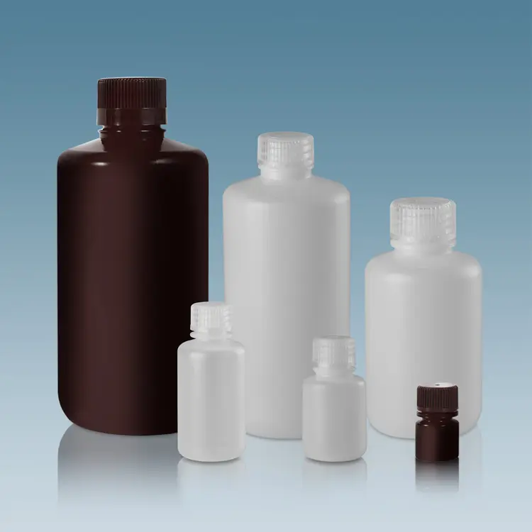 8ml 15ml 30ml 60ml 125ml 250ml 500ml 1000ml En Plastique HDPE/PP Bouche Étroite Bouteilles De Réactifs De Laboratoire