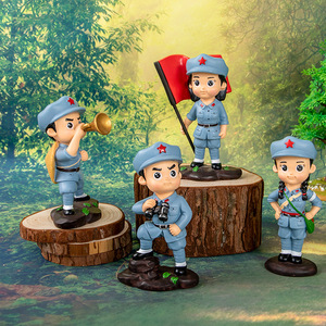 Red Army Figurines Resin Desktop Ornament Chinese Style Military <b>Action</b> <b>Figures</b> Collectible Gift 12+ Years - Product Image 2