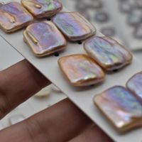 17-20mm Mutiara Alami Bentuk Persegi Barok Bentuk Tidak Beraturan Kelas AAA/AAAA Putih/Ungu Tanpa Lubang Aksesoris Perhiasan DIY