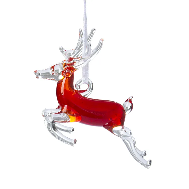 Hand blown Murano glass figurine custom glass reindeer for Christmas decoration