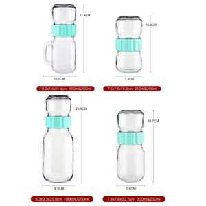 <span class=keywords><strong>Easylife</strong></span> Best-seller bocal Mason en verre avec poignée 550ml/250ml <span class=keywords><strong>2</strong></span>-en-1 bocal Mason en verre à emporter - Product Image 6