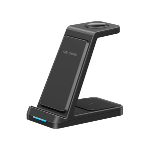 Adolph Chargeur sans fil 3-en-1 Type-C 15W QC3.0/ Sortie d'alimentation rapide à aspiration magnétique pour téléphones portables et écouteurs en matériau ABS - Product Image 2
