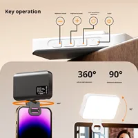 Lampe de poche portable pour téléphone avec longue autonomie, lumière d'appoint pour selfie, flash photo, trois températures de couleur, pour vidéo en direct